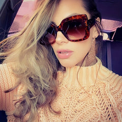 Oversized Cat Eye Sunglasses Women Gradient UV Protection Glasses