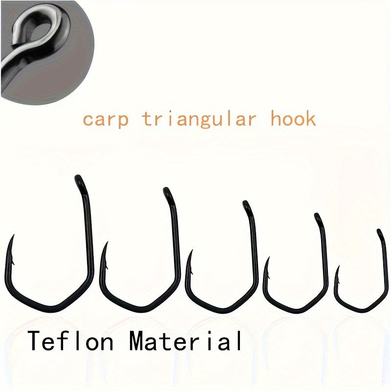 100pcs Carp Fishing Triangle Hooks High Carbon Steel Barbed Hooks