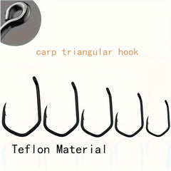 100pcs Carp Fishing Triangle Hooks High Carbon Steel Barbed Hooks