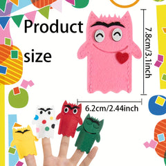 7pcs Colorful Emotion Monster Finger Puppets for Storytelling