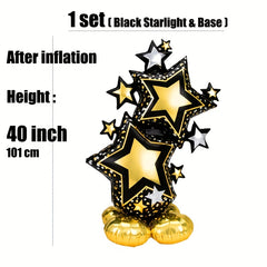 6 Cm 3D Starlight Aluminum Film Balloon Single Party Birthday Decoration