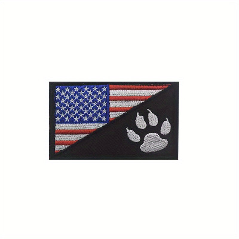 USA Flag Embroidered Dog Patch - Tactical Hook & Loop Fastener