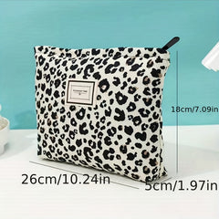 Leopard Print Makeup Bag Zipper Cosmetic Pouch Travel Toiletry Organizer