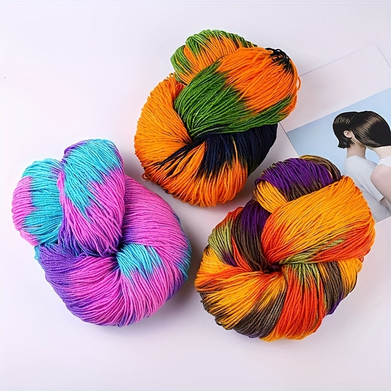 Fancy Segment Dyed Acrylic Wool Yarn Medium Thick Hook Shoe Thread 50g