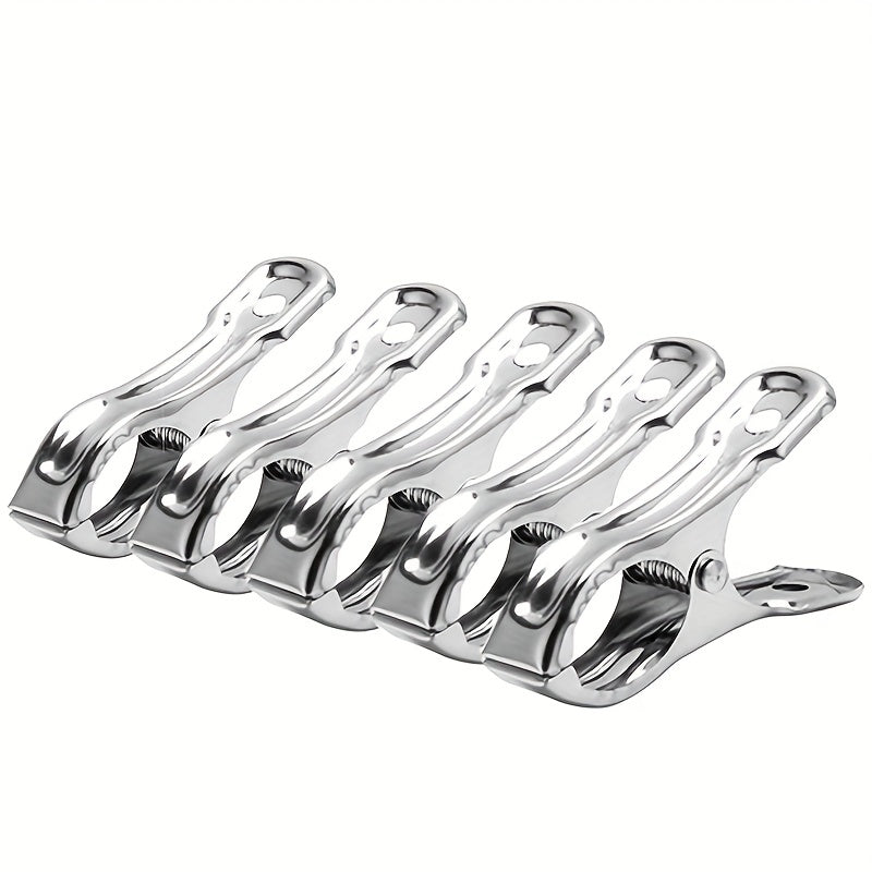 5pcs XL Stainless Steel Clothes Pegs Windproof Quilt Drying Racks Clip Rin