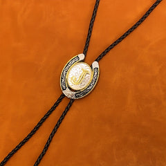 Letter J Metal Neckline Necklace Tie Retro Western Denim Shirt