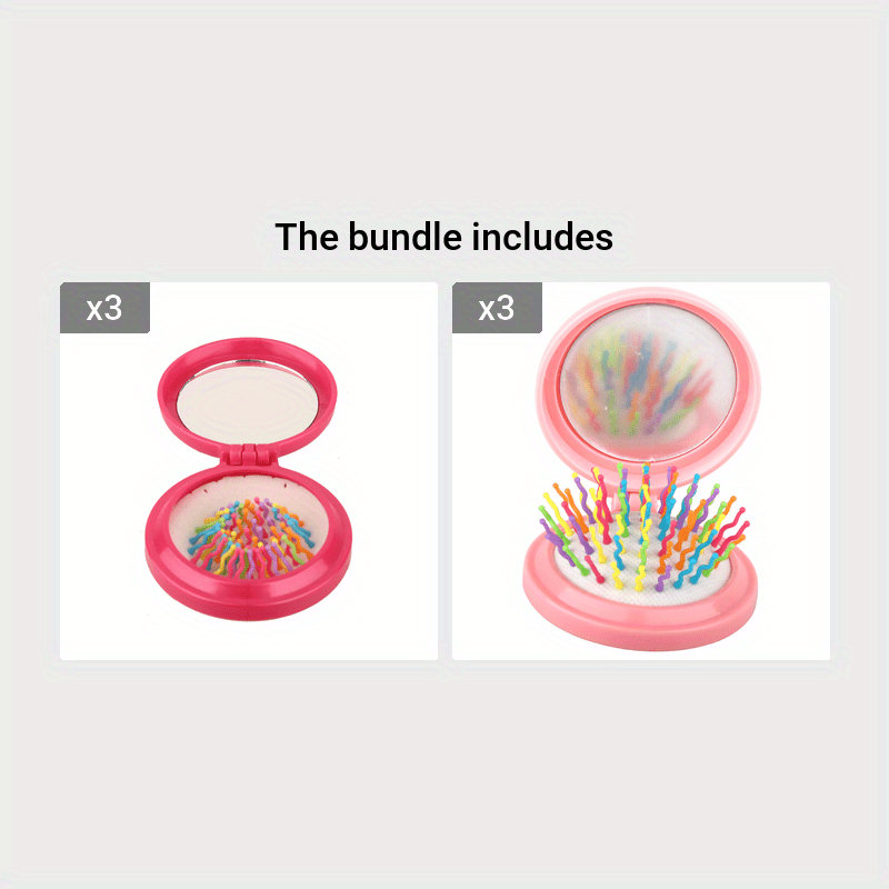 Rainbow Folding Massage Comb & Mirror