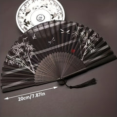 Silky Fan Chinese Style Folding Fan Ornament Floral Pattern Women's Handheld Fan