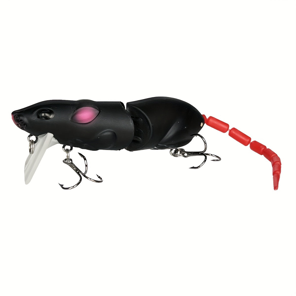 3pcs 3D Eye Rat Lures with Wagging Tail for Bass Fishing Slow Sinking Swimbaits