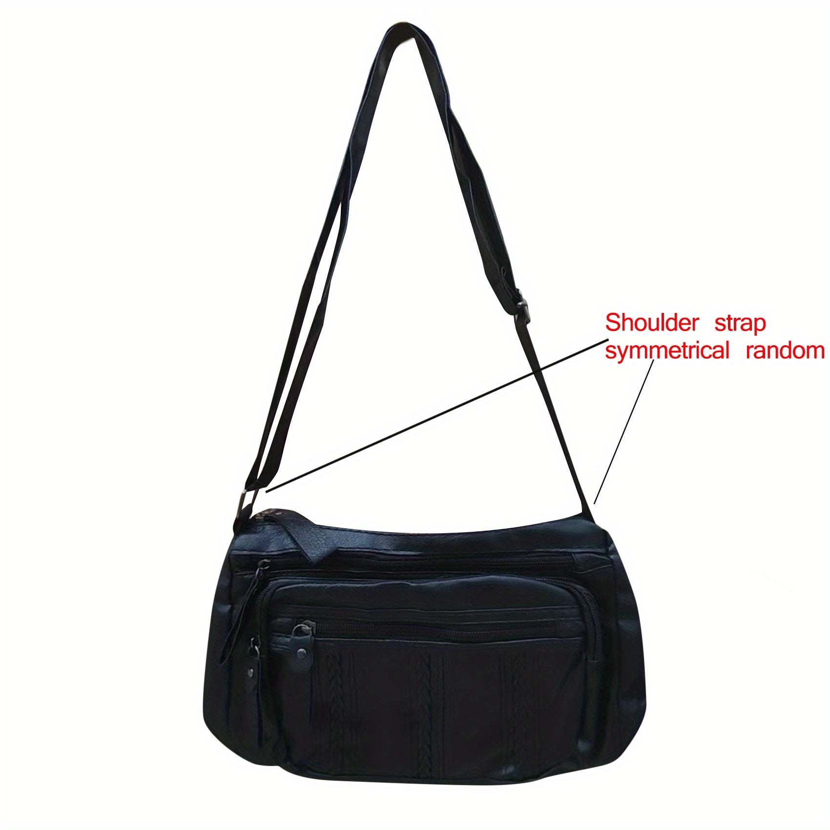 Braided Detail Crossbody Bag PU Shoulder Bag Casual Pocket Purses