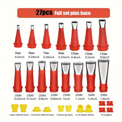 27pcs Reusable Stainless Steel Caulking Nozzle Applicators Kit