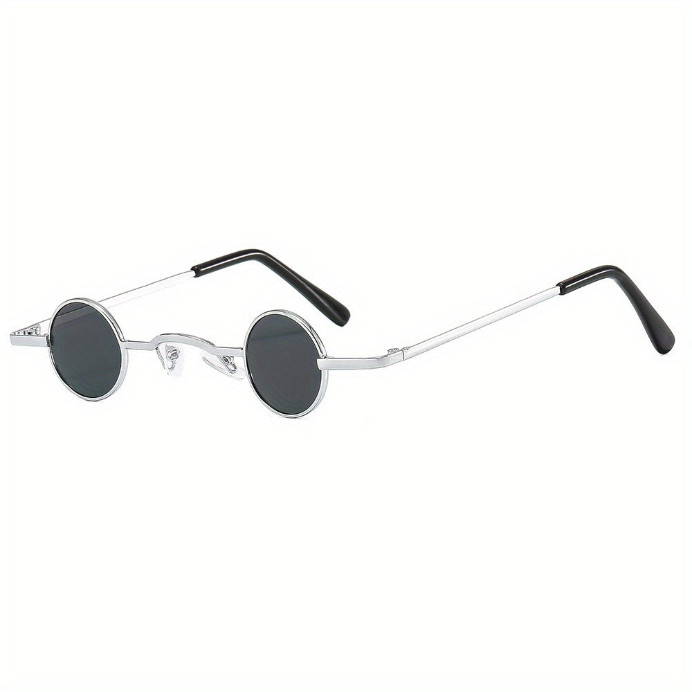 Round Metal Frame Sunglasses Y2K Tinted Lens Glasses