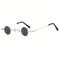 Round Metal Frame Sunglasses Y2K Tinted Lens Glasses