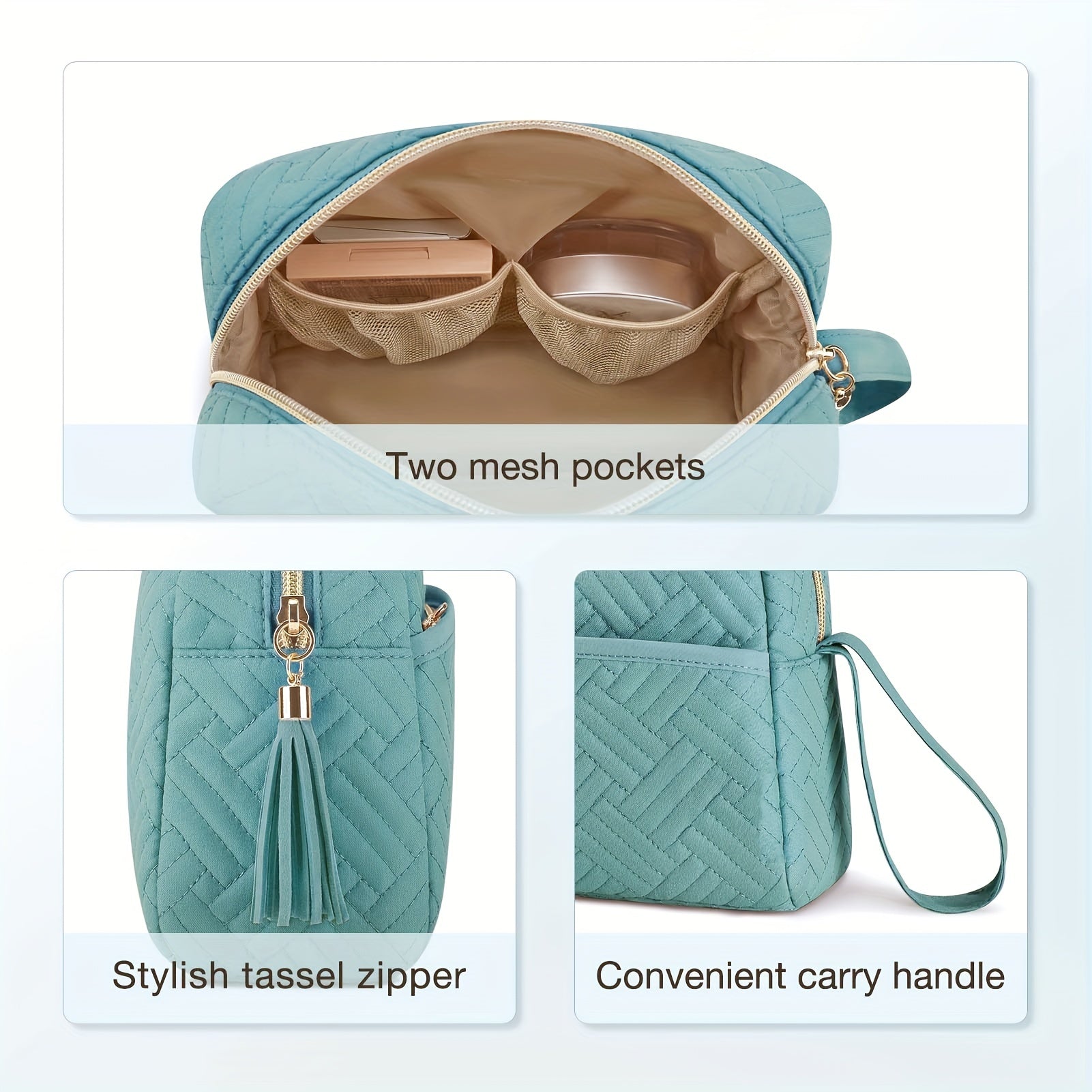 Travel Zipper Pouch Cosmetic Toiletry Bag Makeup Accessories Organizer