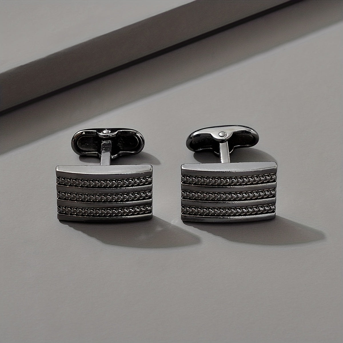 Striped Men's Cufflinks French Business Shirt Sleeve Studs