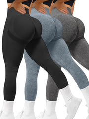 3pcs Butt Lifting Workout Leggings for Women Scrunch Butt Gym Booty Tights