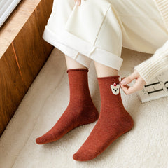 Animal Pattern Floor Socks Cozy Warm Mid Tube Socks Women's Stockings