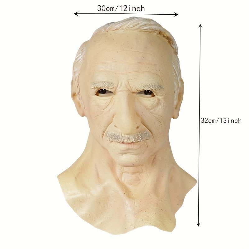 Funky Elderly Latex Mask Headcover for Carnival Party Halloween Cosplay