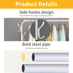 Folding Indoor Clothes Rack Bedroom Balcony Hanging Rod