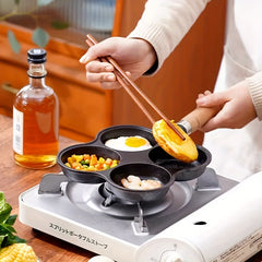 Nonstick 4 Cup Cast Iron Egg Frying Pan Divided Breakfast Skillet Pan
