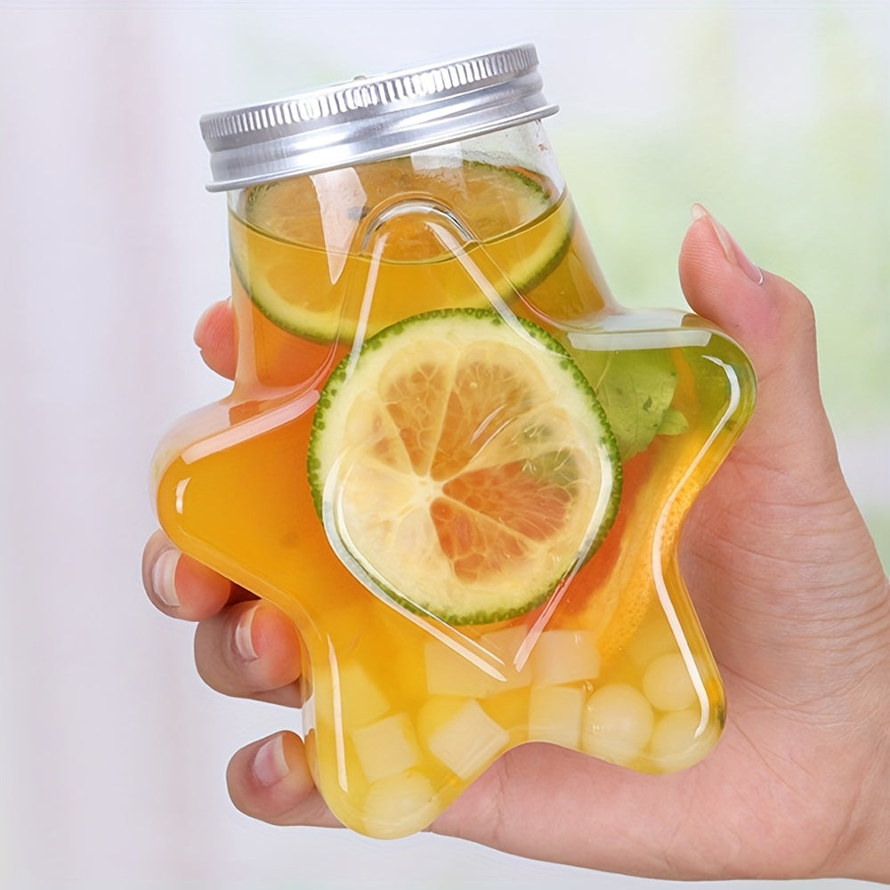 17oz Transparent Star Milk Tea Juice Bottle BPA-Free