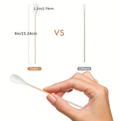 100pcs Long Cotton Swabs For Pets Cleaning Wood Handle