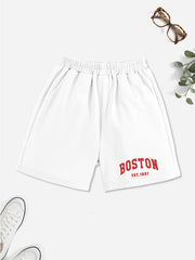 Girls' Casual BOSTON Graphic Shorts Elastic Waist Regular Fit Summer