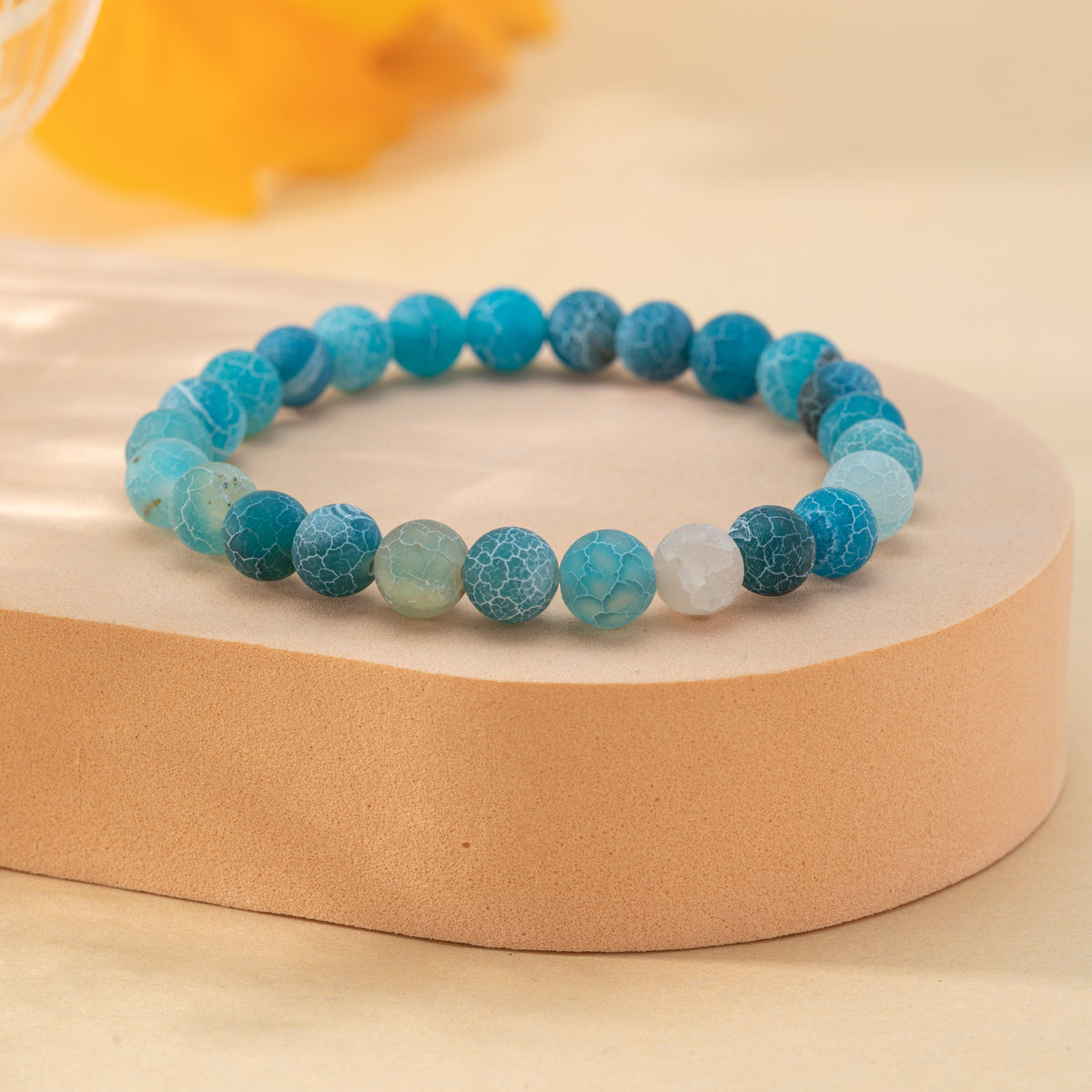 Matte Beaded Bracelet Set For Men Women Semi Precious Gemstone Beads