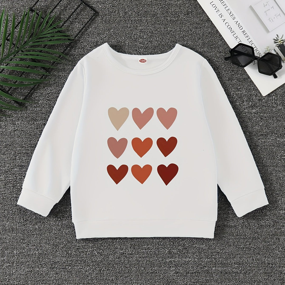 Girls' Hearts Graphic Sweatshirt Pullovers Long Sleeve Tops