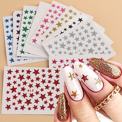 Sparkly Star Nail Art Stickers Self Adhesive Easy to Apply Long Lasting