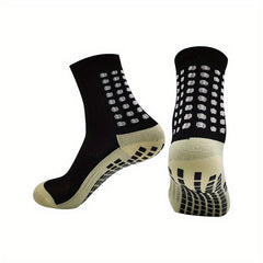 Anti Slip Silicone Mid Calf Athletic Socks For Football