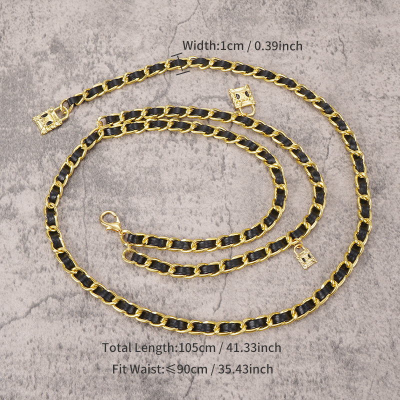 Waist Chain Metal Leather Chain Belt Pants Chain Accessories