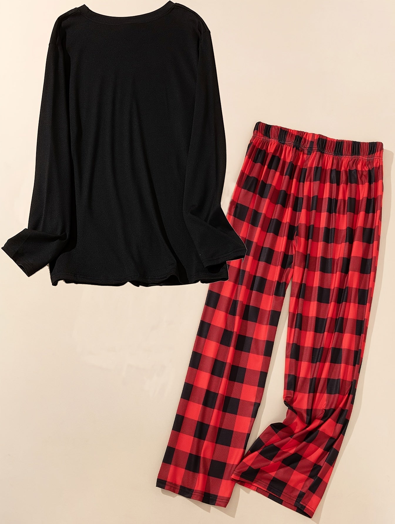  Christmas Snowman Print Lounge Set Women's Pajamas 2 Piece Set