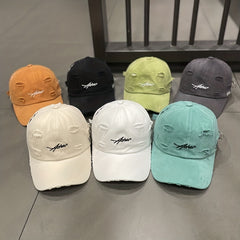 Candy Ripped Baseball Cap Hip Hop Embroidery Cotton Sun Hat