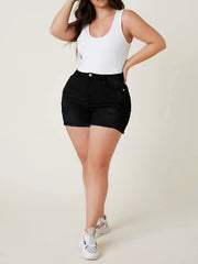  High Rise Button Fly Denim Shorts Women's Plus Ripped Denim Shorts