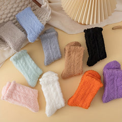 10 Pairs Fuzzy Mid Tube Socks Women's Stockings