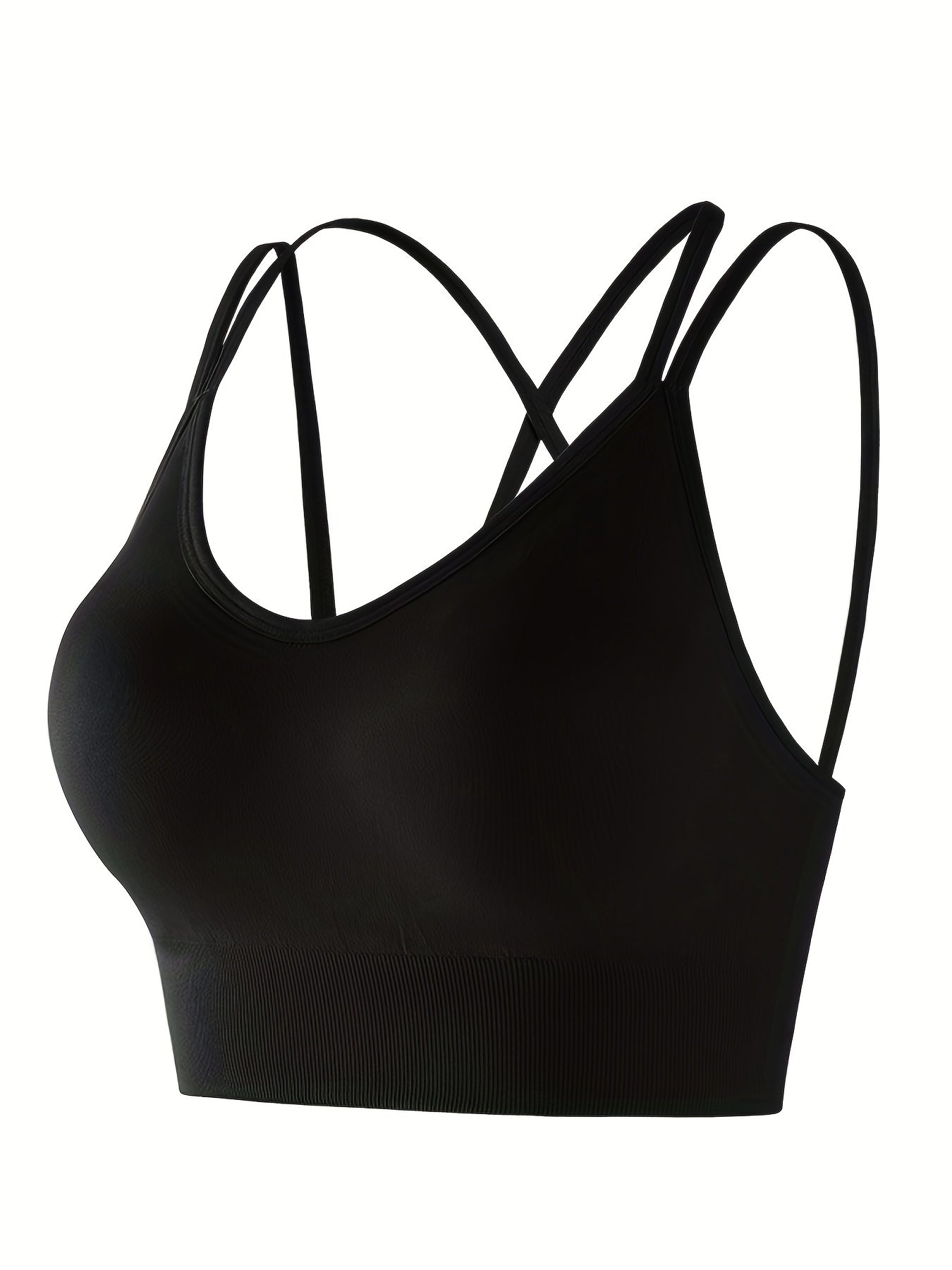 Solid Cami Crop Tops Casual Comfy Spaghetti Strap Top Women's Lingerie