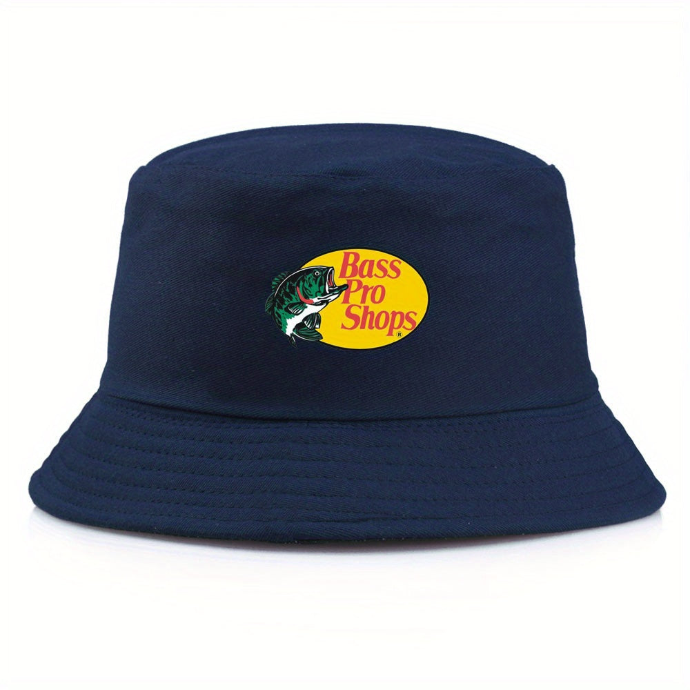 Fish Embroidery Sunshade Bucket Hat Outdoor Fishing