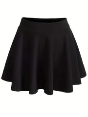  High Rise Ruffle Stretch Skirt