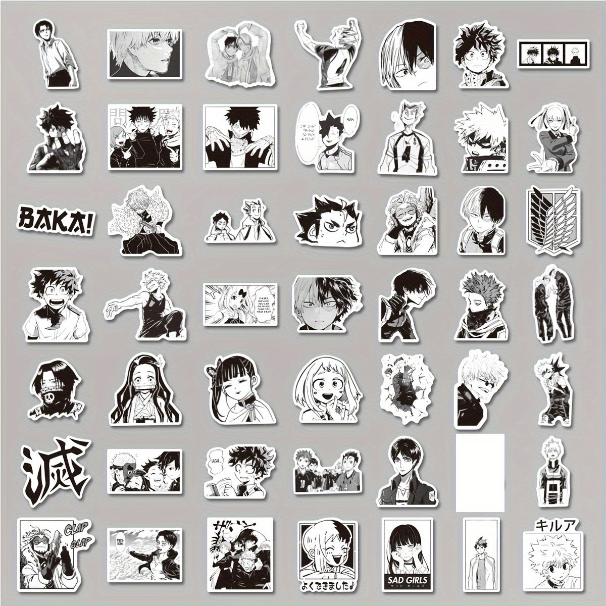 100pcs Anime Stickers Pack Waterproof Vinyl Laptop Water Bottle