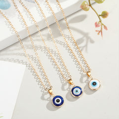 Devil's Eye Shape Pendant Necklace Adjustable Clavicle Chain