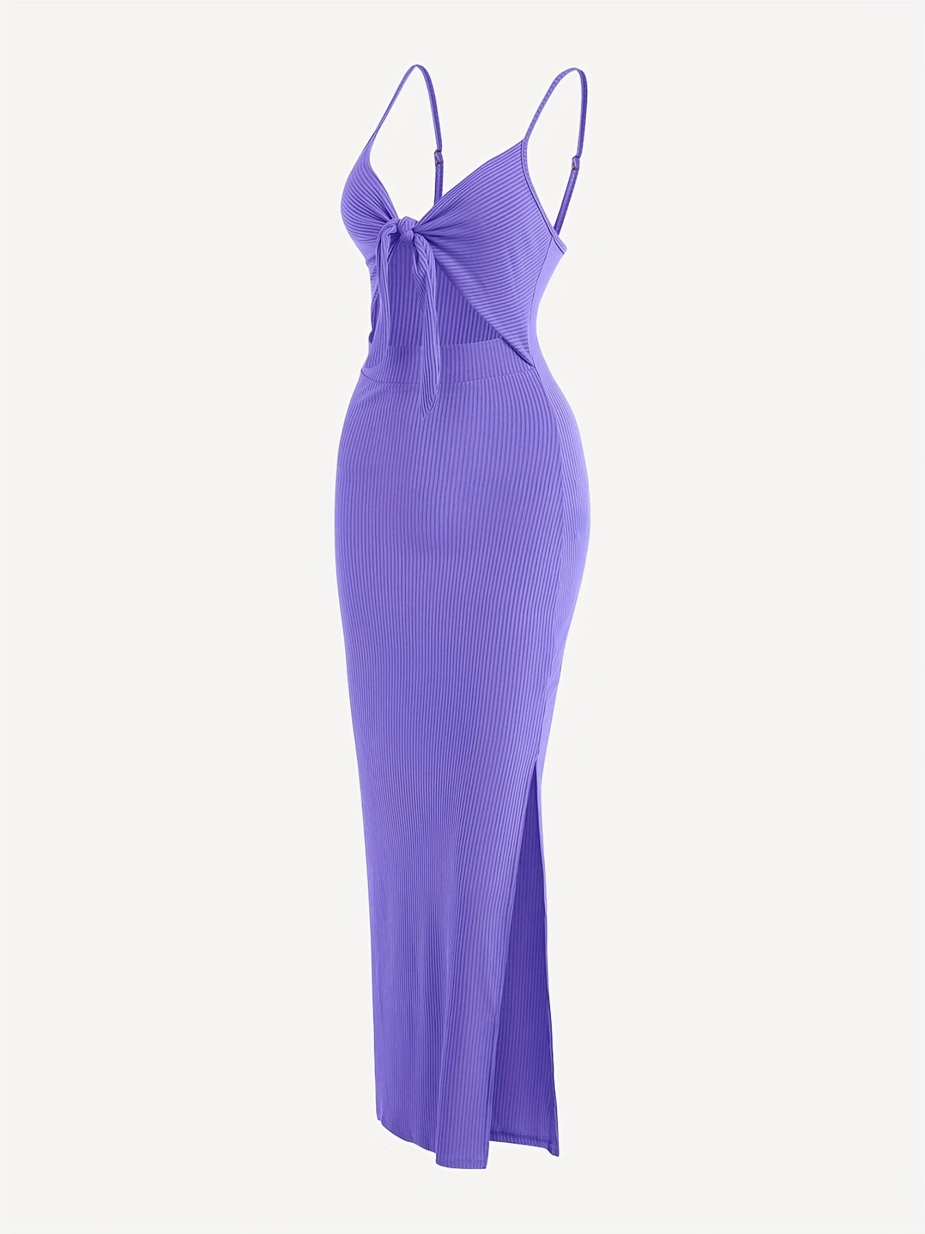 Sexy Ribbed Maxi Dress with Side Split