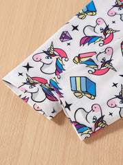 Girls' Unicorn Full Print Skinny Pants Leggings Ankle Length