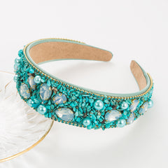 Colorful Rhinestone Wide Headband Girls Fabric Candy Headband