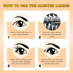 640pcs Wispy Cluster DIY Eyelashes D Curling Volume Individual Lashes