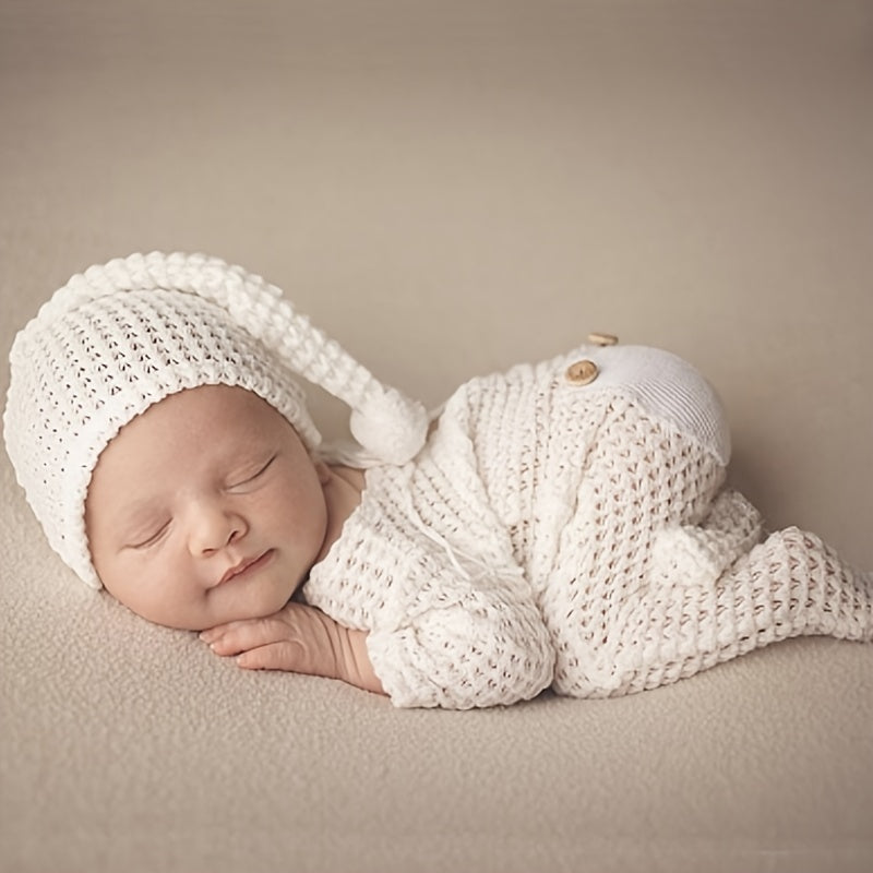 Newborn Photography Rompers Hat Set