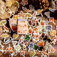 46pcs Fall Leaves Plant Paper Stickers for Scrapbooking & Journaling