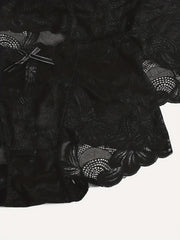 3 Pack Plus Size Panties Set Women's Plus Floral Lace Bow Detail