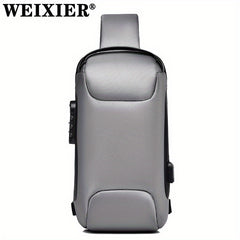 WEIXIER Men's Waterproof Waist Bag USB Charging Lock Gift For Father