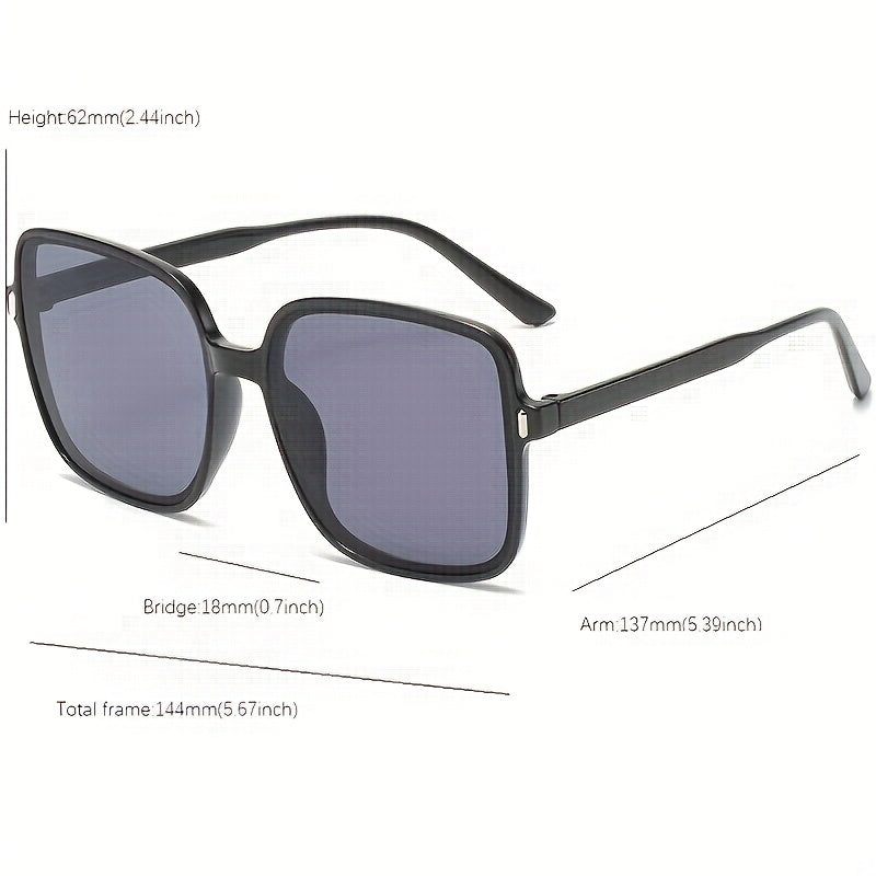 Gradient Oversized Square Frame Sunglasses Flat Top Eyewear